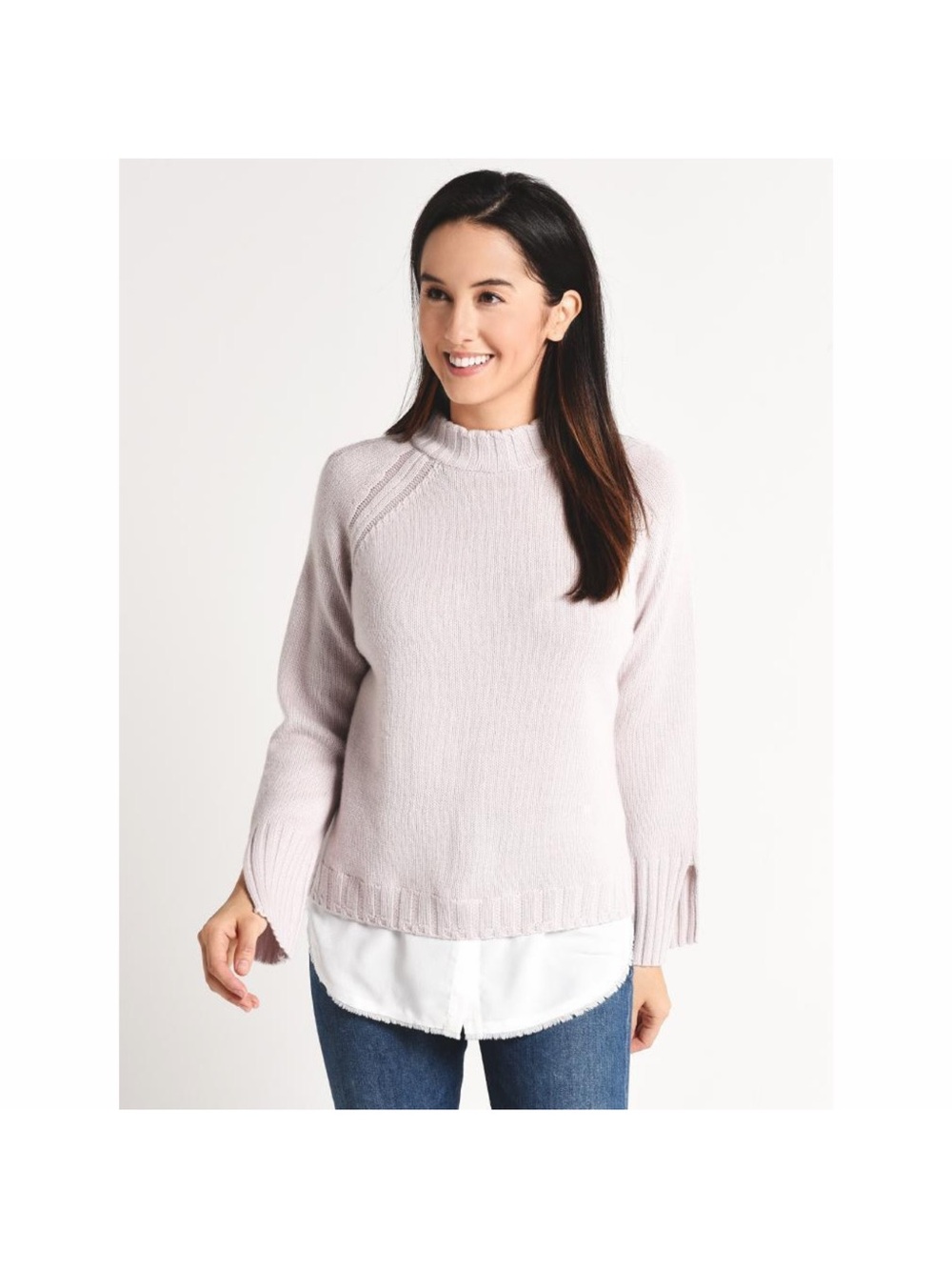 Brochu Walker Mock Neck Layered Pullover Sweater